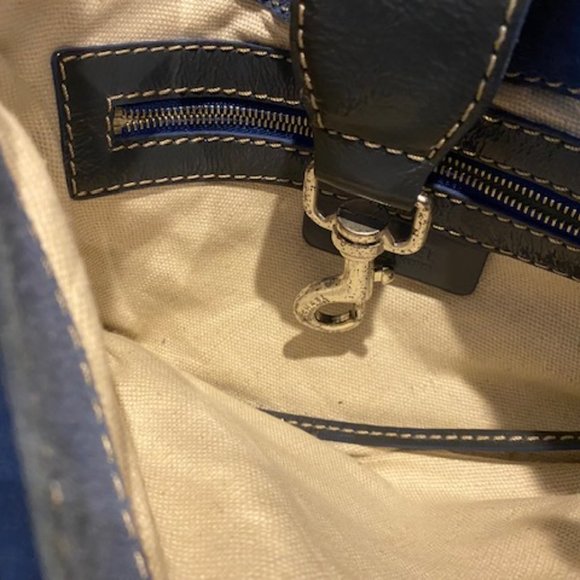 MICHAEL KORS * Medium BLUE SUEDE * multi pocket shoulderbag / purse with DUSTBAG - Picture 11 of 16